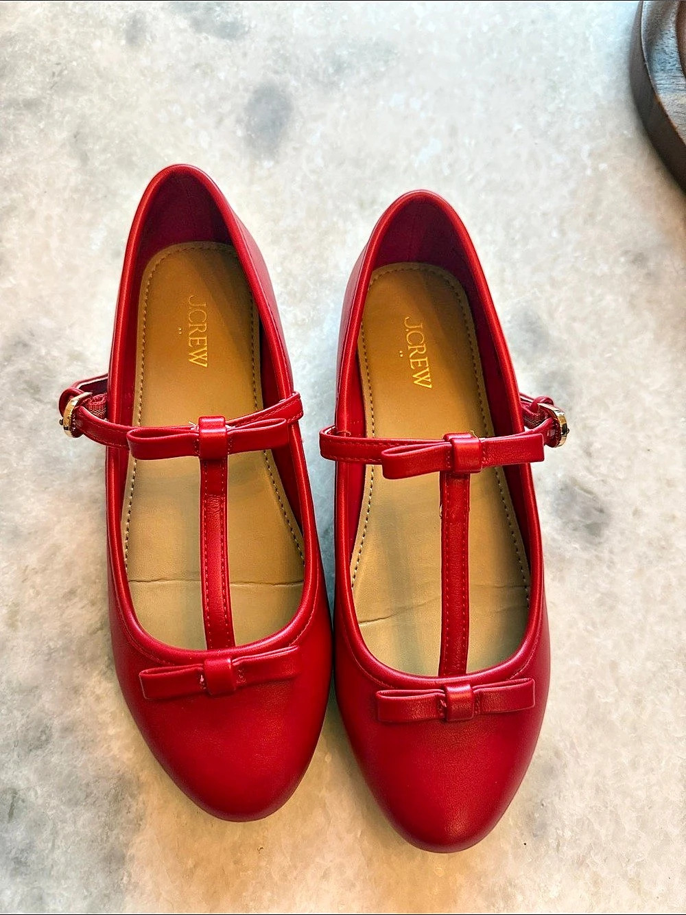 J.Crew Red Mary Jane Flats Like New